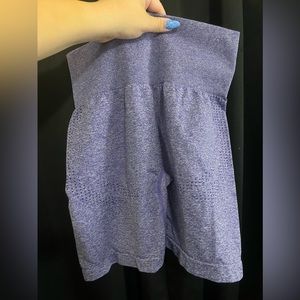Purple spandex athletic shorts